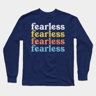 Fearless //// Retro Style Typography Apparel Long Sleeve T-Shirt